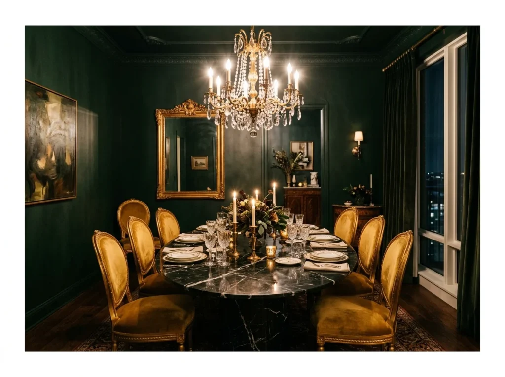 Floor-to-Ceiling Dark Accent Walls