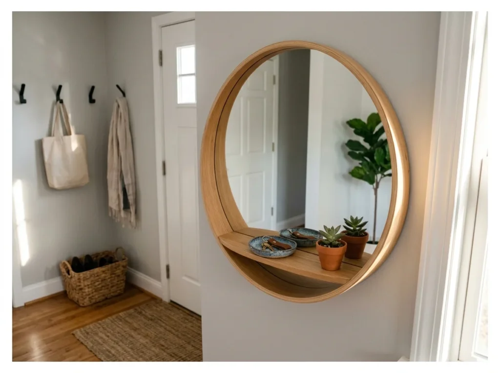 Mirror with Built-In Shelf