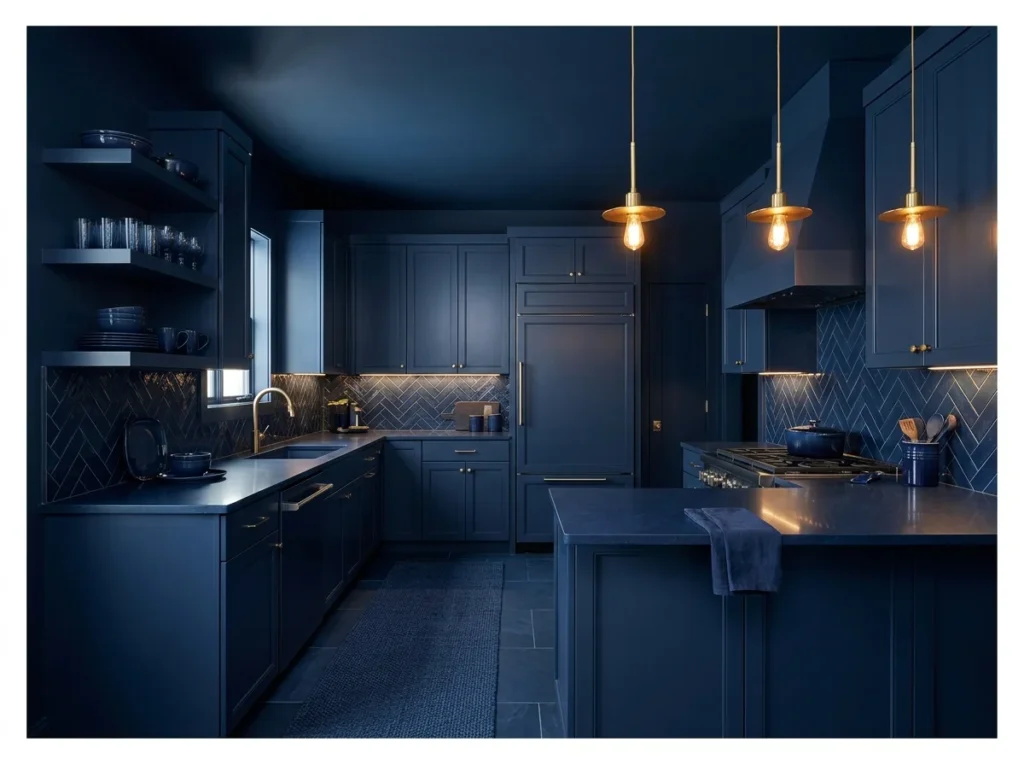 Monochromatic All-Blue Kitchen