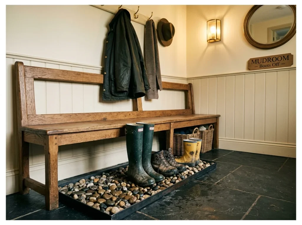 Bench with Boot Tray Below
