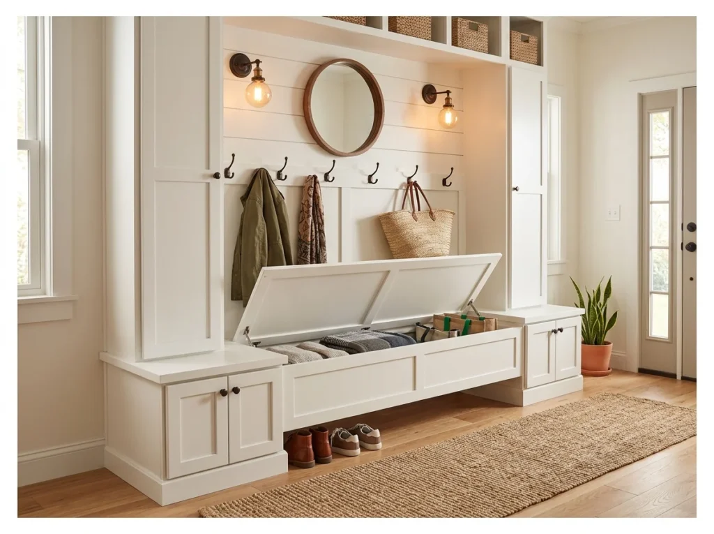 Built-In Lift-Top Storage Bench