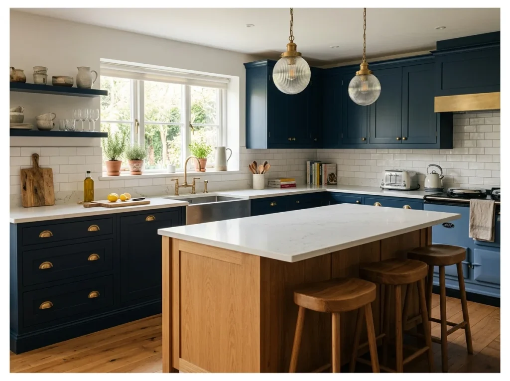Navy Blue Shaker Cabinets
