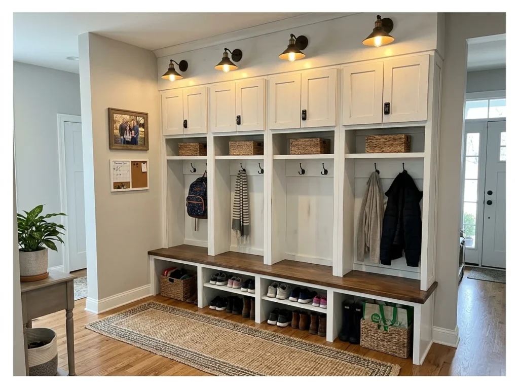 Bench with Hooks and Full Locker