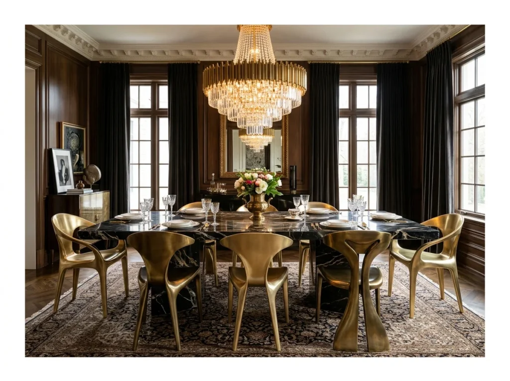 Sculptural Gold or Brass Chairs