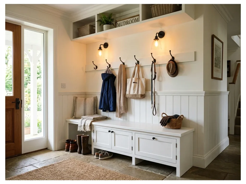 Shaker Style White Painted Bench