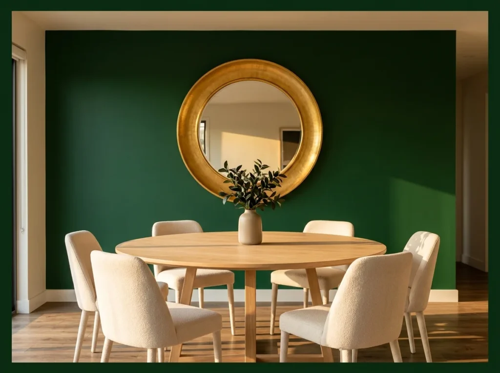Dramatic Forest Green Accent Wall