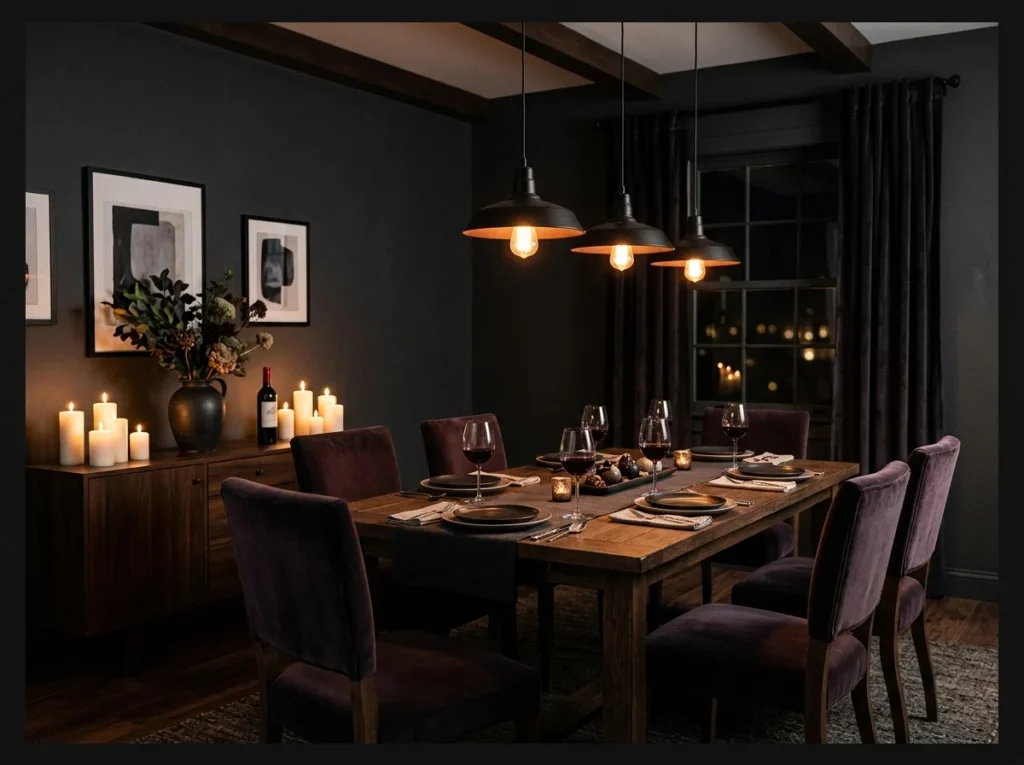 Moody Dark Palette with Warm Lighting
