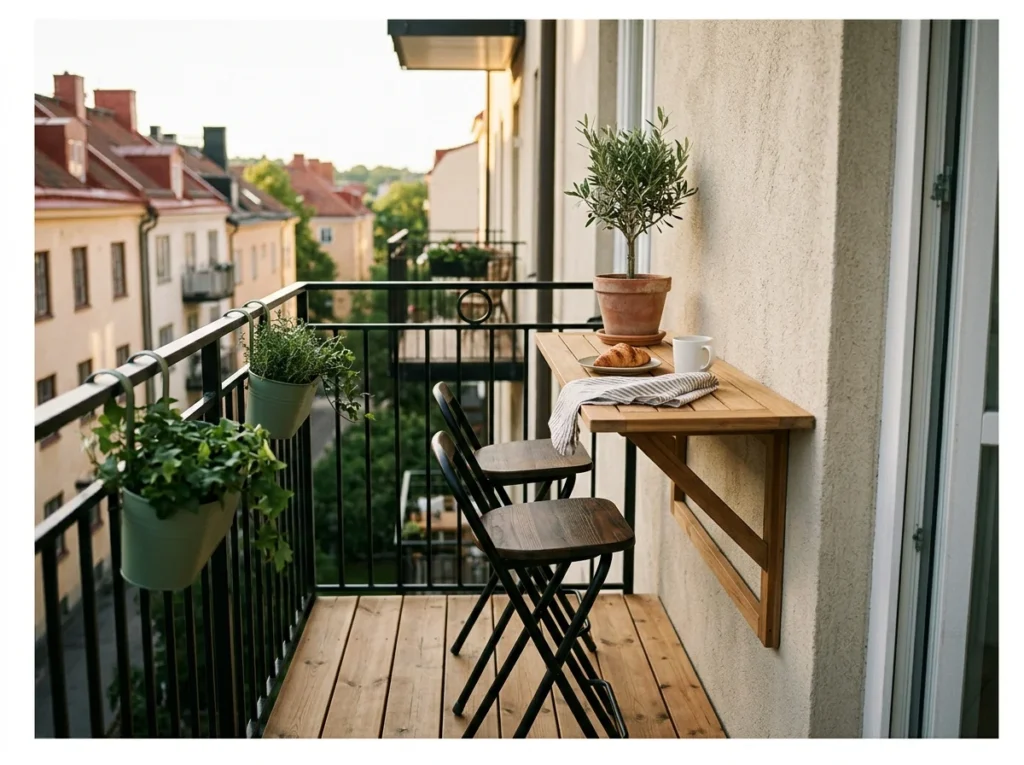 Slim Bar Table with Stools